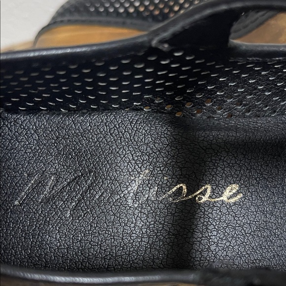 Matisse Black Perforated Platform Mary Jane’s with Wood Heel - Picture 2 of 11